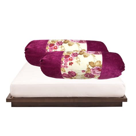 Tanya's Homes Set of 2 Silk Pink Floral Pattern Bolster Covers : Amazon ...