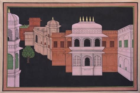 "Pichwai 10": Red Violet Pichwai Traditional_Art by Pushkar Lohar ...