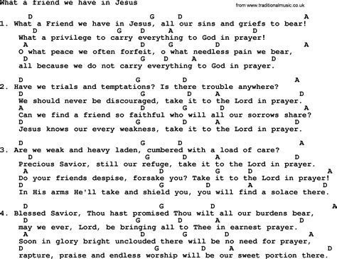 Loretta Lynn song: What A Friend We Have In Jesus, lyrics and chords