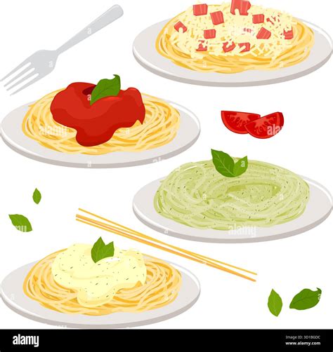 Carbonara spaghetti Stock Vector Images - Alamy