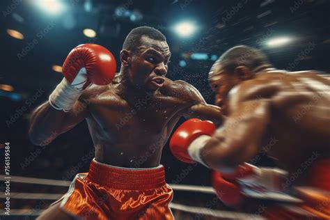 Two Men Boxing Stock Image 的图像结果