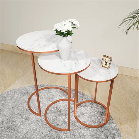 Trio Copper Premium Coffee Tables Set of 3 – Homcraft