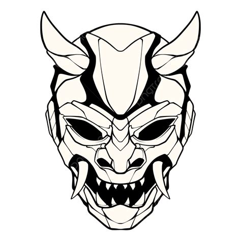 Oni Mask Illustration Vector, Oni Mask, Skull, Skull Samurai PNG and ...