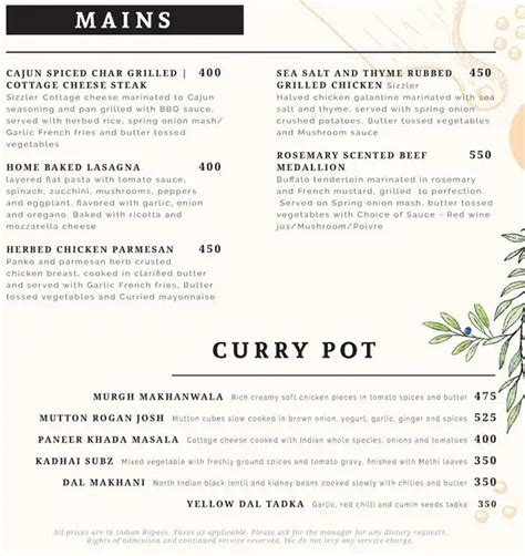 Menu at Beach Hut - Caravela Beach Resort, Margao