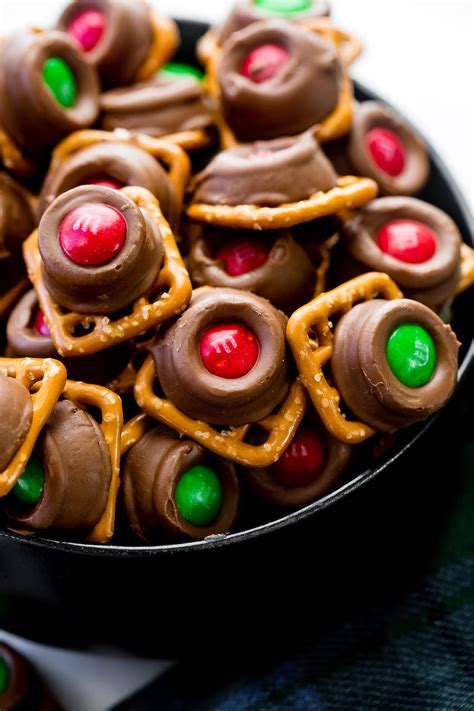 Rolo Pretzel Bites with M&Ms
