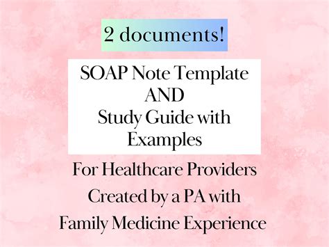 Digital SOAP Note Template and Study Guide for Students and Providers ...