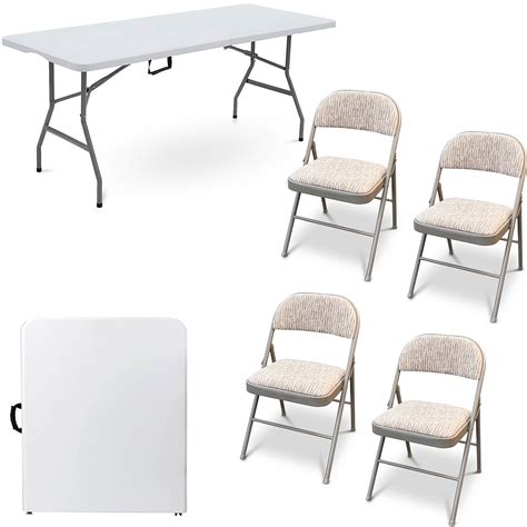 5ft Collapsible Folding Table With 4 Folding Chairs – Folding Tables UK