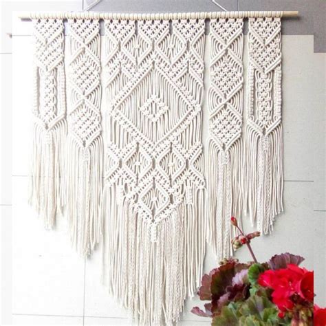 White Macrame Wall Hanging Size - 24X40 Inch-Indiehaat – Indiehaat.com