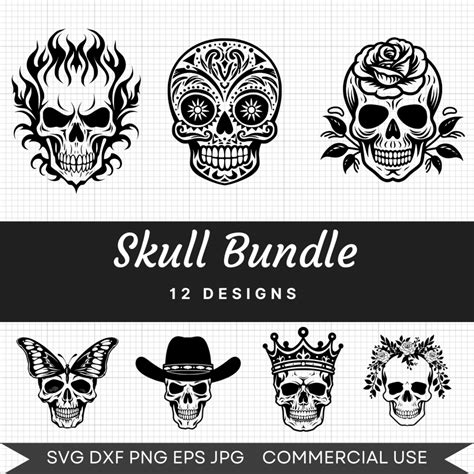 Scorched Skull SVG Image for Cricut, Silhouette, Laser Machines