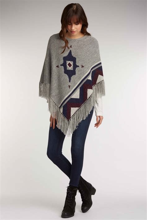 Womens Gray Poncho Sweater | Alpaca Wool – Indigenous