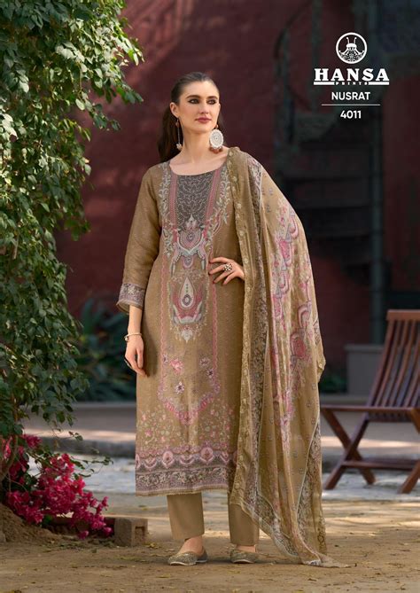 Nusrat 4011 Hansa Prints Silk Salwar Suits Exporter – Kavya Style Plus
