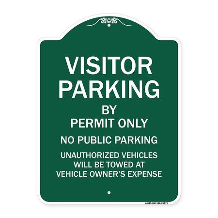 Signmission Visitor Parking By Permit No Public Parking Heavy-Gauge ...