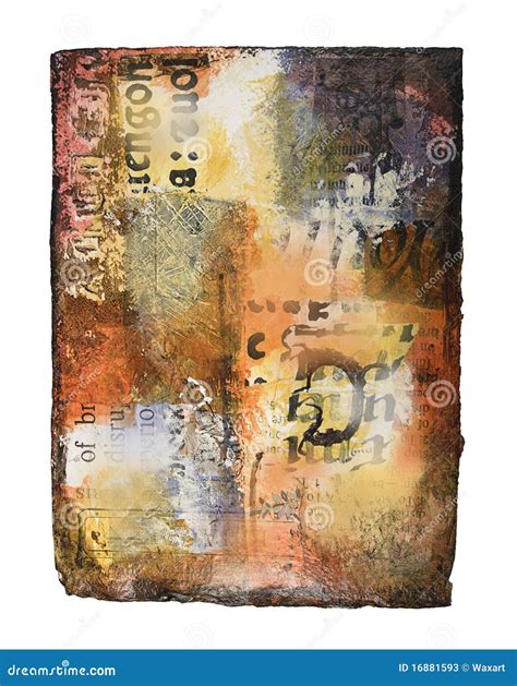Mixed Media Painting on Handmade Paper Stock Image - Image of painting ...