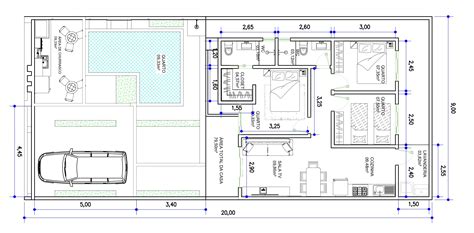 Terreno Planta Projeto De (BAIXE GRÁTIS!) Terreno 10x40 / 2 Quartos