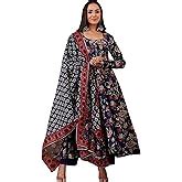 Buy Alvami Women Viscose Anarkali Kurta Pant with Dupatta Set (S ...