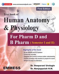 Text Book Of Human Anatomy And Physiology For Pharm D And B Pharm ...
