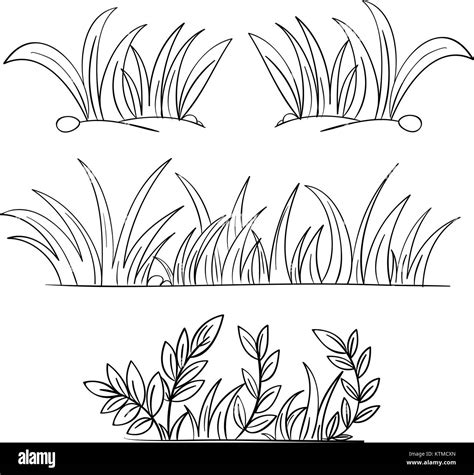 Grass Drawing Outline