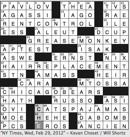 Rex Parker Does the NYT Crossword Puzzle: Mother of Helios / WED 2-29 ...