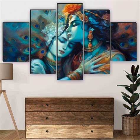 SAF Radha krishna Paintings for Wall Decoration - Set Of Five, 3d ...