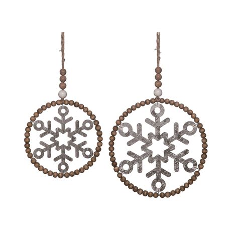 Metal Round Beaded Edge Snowflake Wall Decor Set of 2 | Michaels