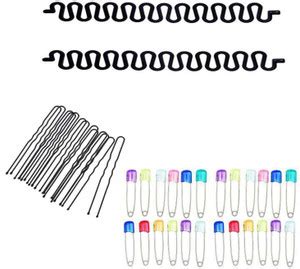 Sharum Crafts 2pc French Choti Maker juda pin 10 & 24 Multi Safety Pin ...