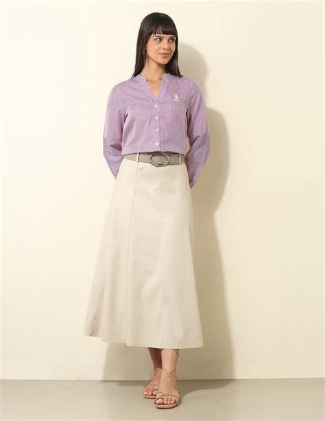 Buy Women Vertical Striped Shirt Purple|U.S. Polo Assn. India