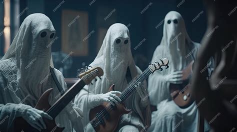 Premium AI Image | Illustration of a creepy ghost playing a musical ...