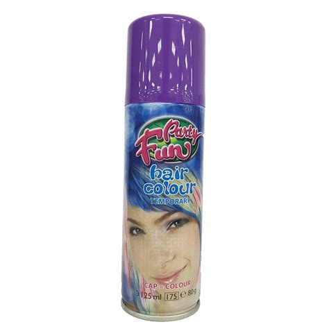 Party Fun Coloured Hair Spray Instant Temporary Hair Colour Purple 125ml