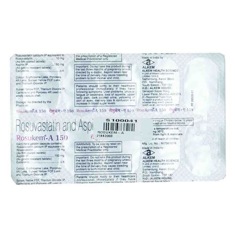 ROSUKEM A 150 CAPSULE 10'S Price, Uses, Side Effects, Composition ...