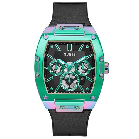 Buy GUESS Men Black Rectangle Stainless Steel Dial Analog Watch ...