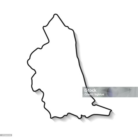 North East Map With Black Outline And Shadow On White Background Stock ...