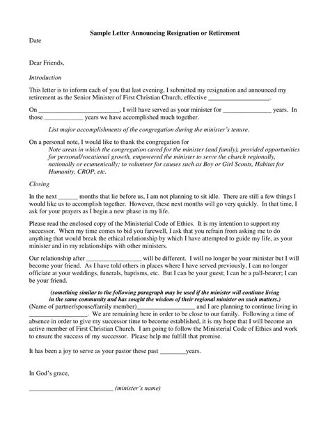 Free Printable Retirement Announcement Letter Template [PDF, Word]