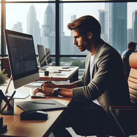 Man at Computer Desk 的图像结果