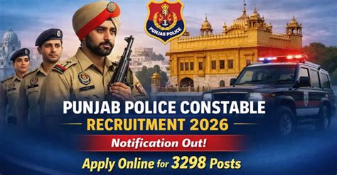 Punjab Police Recruitment 2026: पुलिस के 3200+ पदों पर भर्ती
