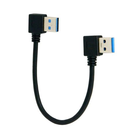 Cablecc USB 3.0 Type A Male 90 Degree Left Angled to USB 3.0 A Type ...