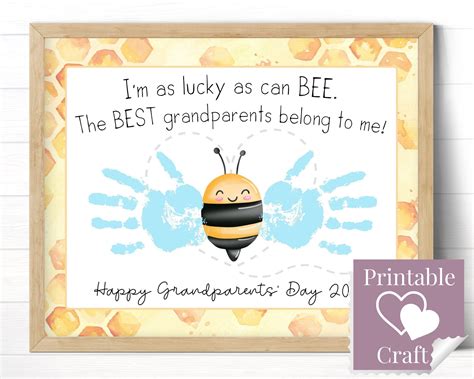 Grandparents Day Personalized Card, Printable Gift, Handprint Art ...