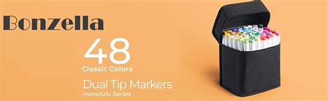 Bonzella Dual Tip Colorful Art Markers Sketch Pens 48 Colours With ...