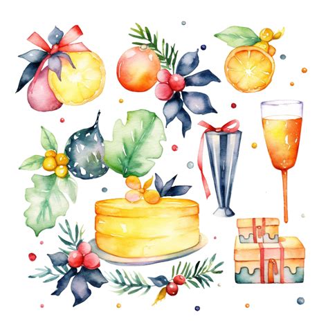 Elemento Clipart Acuarela Feliz Año Nuevo PNG ,dibujos Feliz Año Nuevo ...