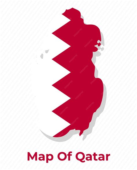 Premium Vector | Vector map of qatar with national flag