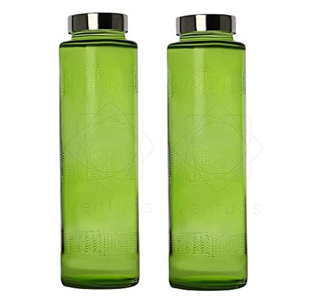 Olivia Clear Glass Water Bottles Set Wide Mouth Glass Bottles with Lids ...