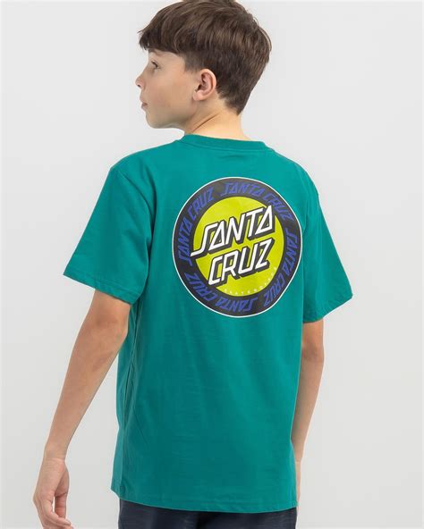 Shop Santa Cruz Boys' Outer Ringed Dot T-Shirt In Teal - Fast Shipping ...