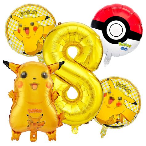 Buy NTGFU 8th Birthday Decorations, 5 Pieces Birthday Balloons Set ...