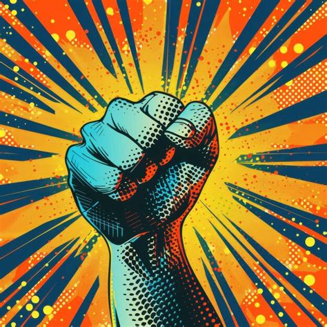 Vibrant pop art hand gestures with dynamic burst backgrounds | Premium ...