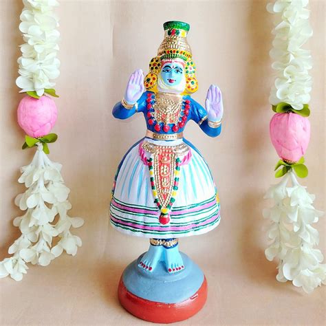 Handcrafted Krishna Kathakali Blue Dancer Figurine - Traditional India ...