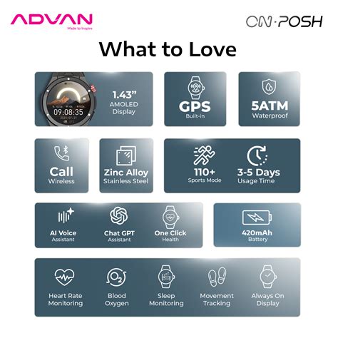 Jual [SPECIAL PROMO] ADVAN Smartwatch On Posh | Amoled 1.43" | GPS ...