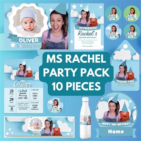 MS RACHEL PARTY Bundle in Blue 10 Piece Ms Rachel Birthday - Etsy