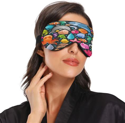 Buy WELLDAY Sleep Mask Colorful Seashell and Starfish Night Eye Shade ...
