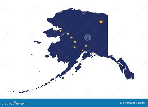 Map of Alaska in the Alaska Flag Colors Stock Image - Image of blue ...