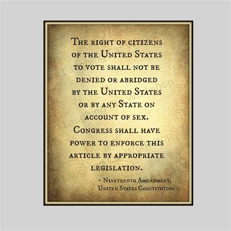 19th Amendment United States Constitution Art Print Attorney Lawyer Art ...