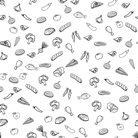Seamless pattern doodle food 21953212 Vector Art at Vecteezy